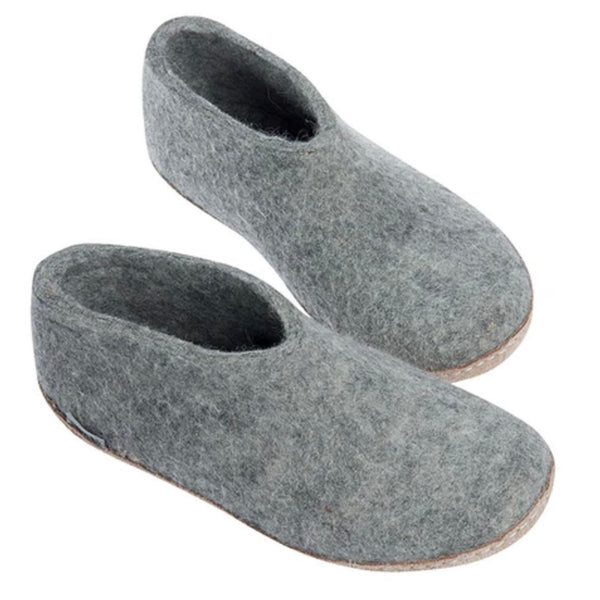 Shoe with Leather Sole - Grey