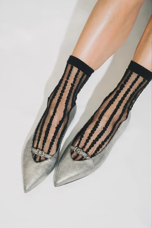 Sheer Bubble Sock - Black