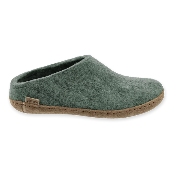Slip-on with Leather Sole - Moss