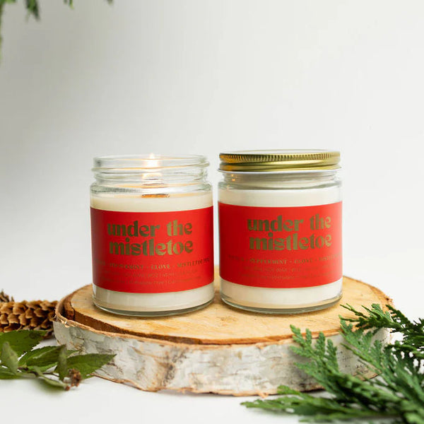 Wood Wick Jar Candle 8 oz - Under The Mistletoe