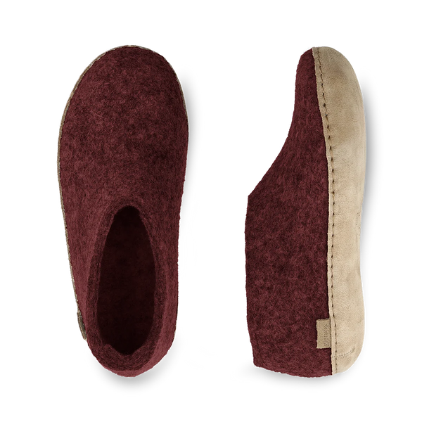 Shoe with Leather Sole - Beet
