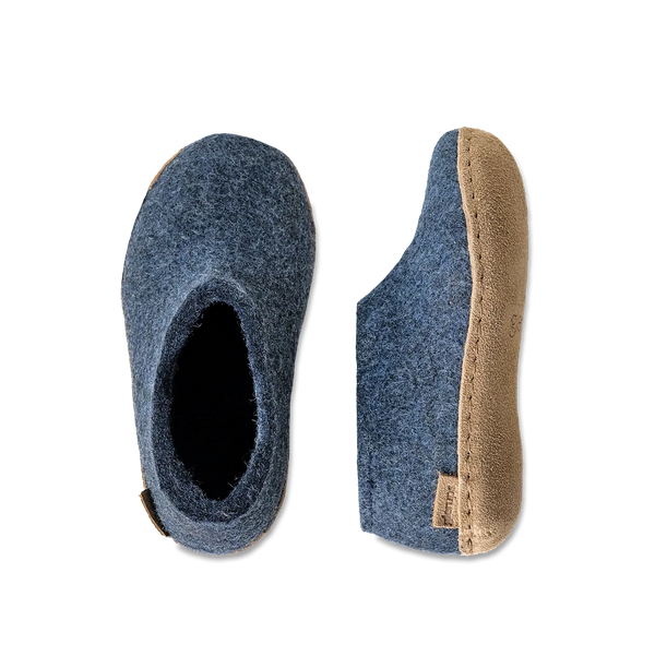 Junior Shoe with Leather Sole - Denim