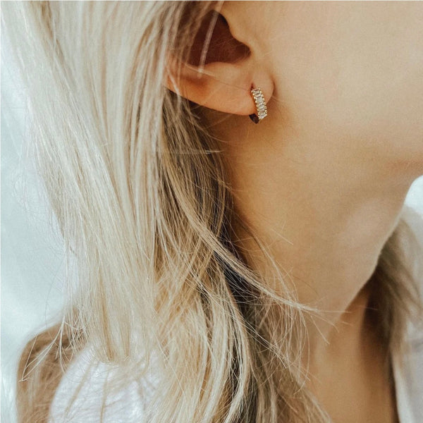 The Gracie CZ Huggie Earrings