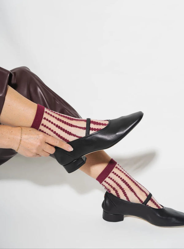Sheer Bubble Sock - Merlot