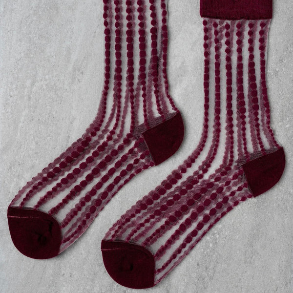 Sheer Bubble Sock - Merlot
