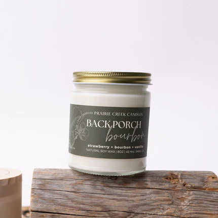 Wood Wick Jar Candle 8 oz - Back Porch Bourbon