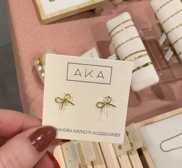 Silver Bow Mini Stud Earrings