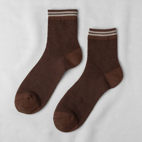 Mesh Sneaker Sock - Coffee Bean