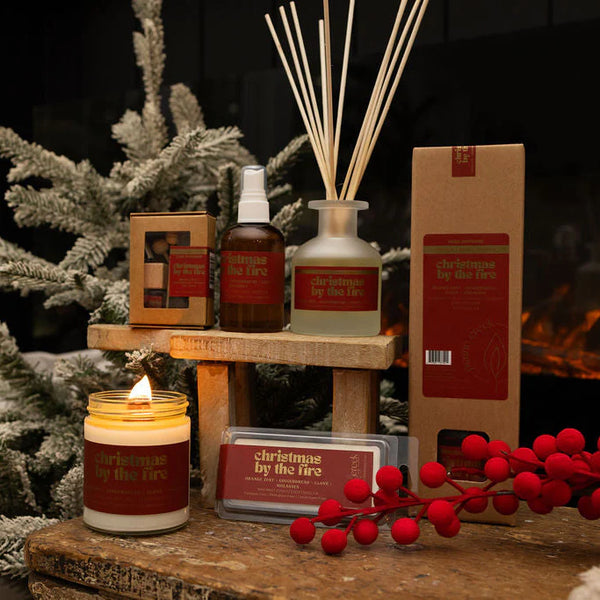 Wood Wick Jar Candle 8 oz - Christmas By The Fire