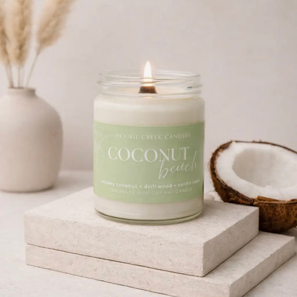 Wood Wick Jar Candle 8 oz - Coconut Beach