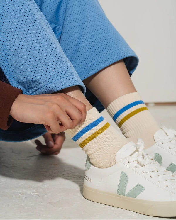Gym Sock - Blue/Gold Stripe