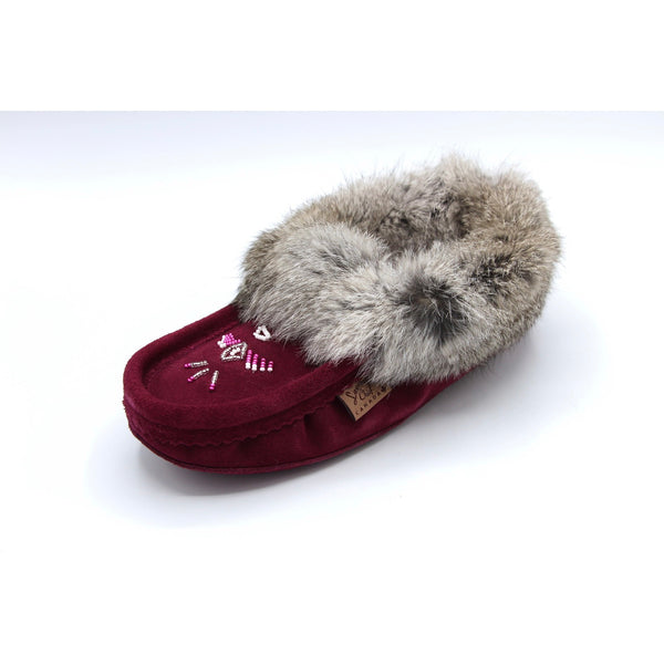 Fur Moccasin - Bordeaux