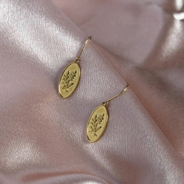 Oval Leaf Earrings