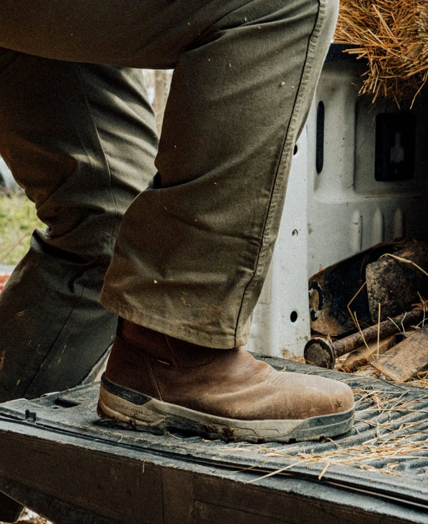 CSA Work Boot: Flatland Pull-On - Dark Brown