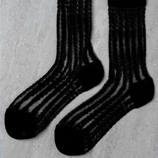 Sheer Bubble Sock - Black
