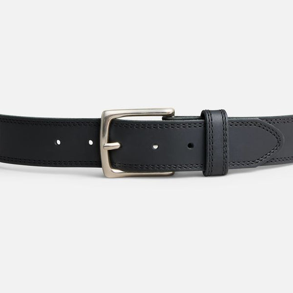 Basic Work Leather Belt - Black
