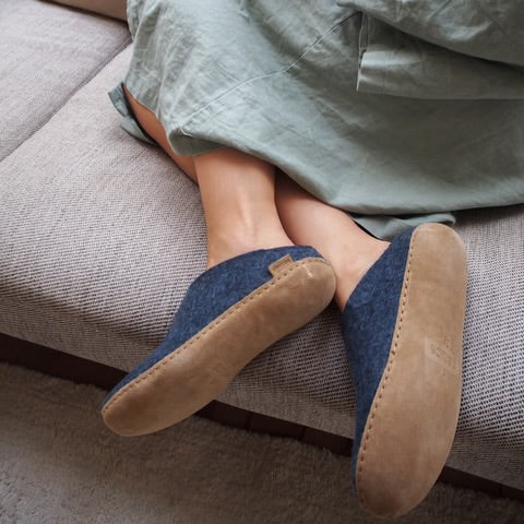 Slip-on with Leather Sole - Denim