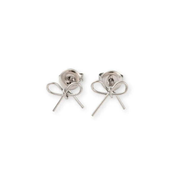 Silver Bow Mini Stud Earrings