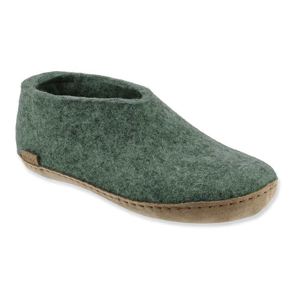 Shoe with Leather Sole - Moss