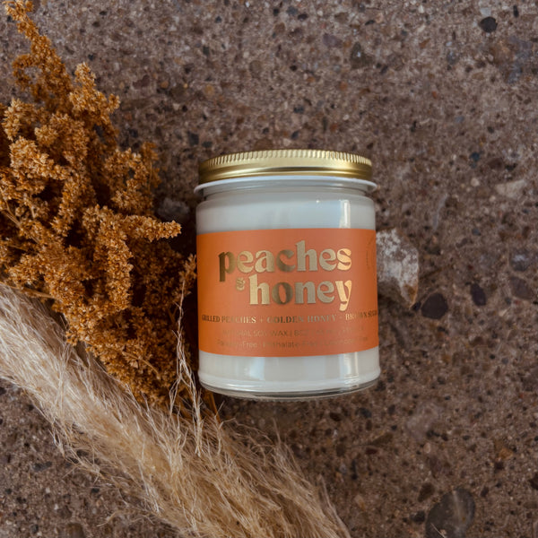 Wood Wick Jar Candle 8 oz - Peaches & Honey