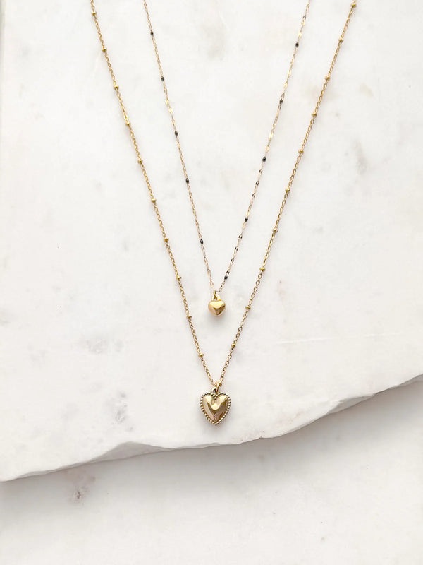 Fancy Puff Heart Necklace