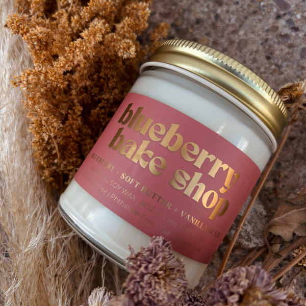 Wood Wick Jar Candle 8 oz - Blueberry Bake Shop