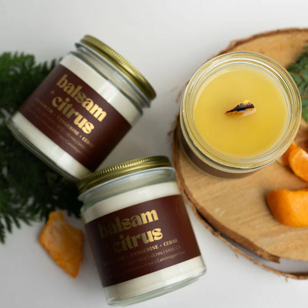 Wood Wick Jar Candle 8 oz - Balsam + Citrus
