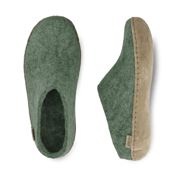 Slip-on with Leather Sole - Moss