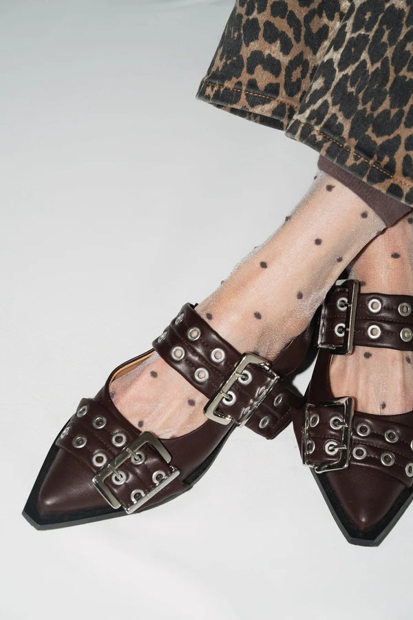 Sheer Dot Socks - Cocoa