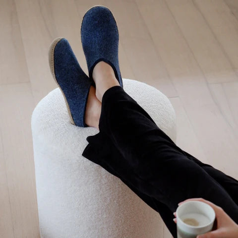 Slip-on with Leather Sole - Denim