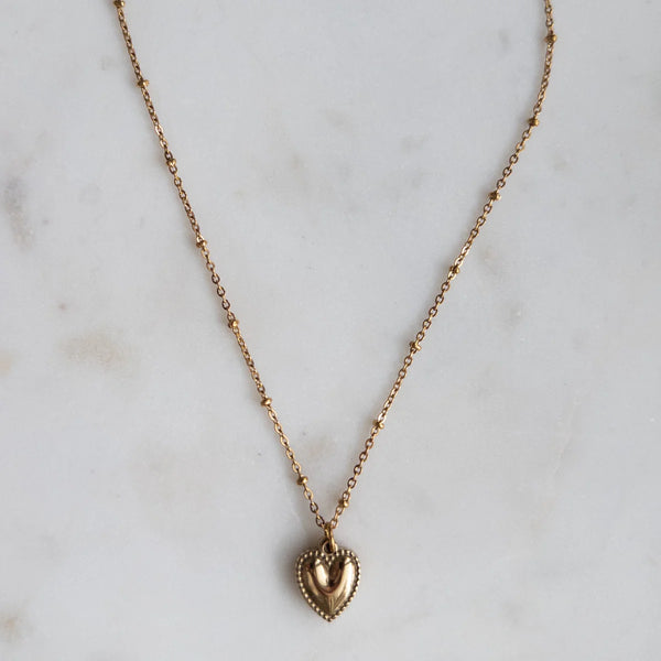 Fancy Puff Heart Necklace
