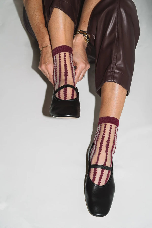Sheer Bubble Sock - Merlot