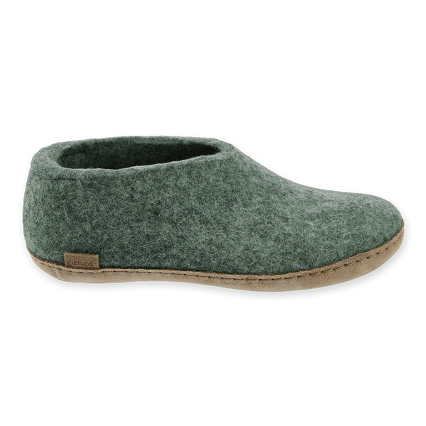 Shoe with Leather Sole - Moss