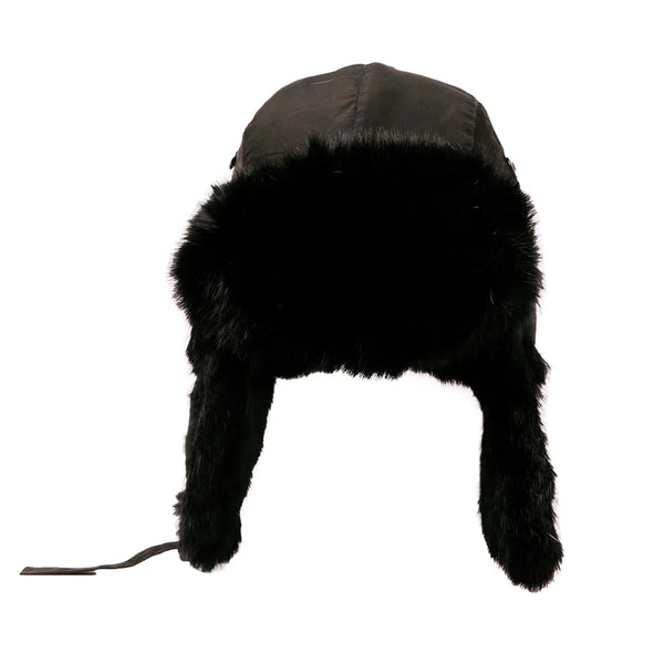 Aviator with Rabbit Trim - Black