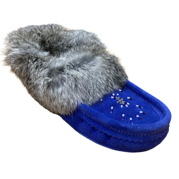 Fur Moccasin - Royal Blue