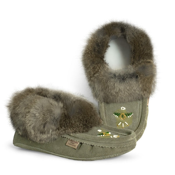 Fur Moccasin - Sage