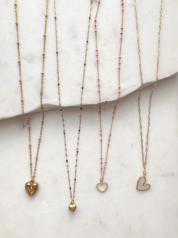 Fancy Puff Heart Necklace