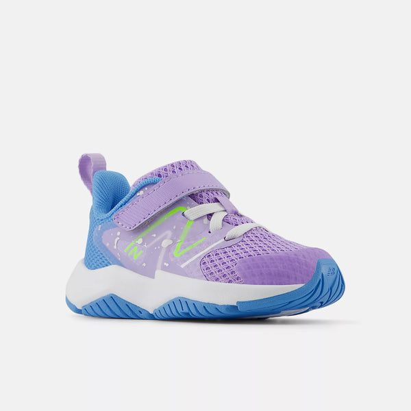 Rave Run v2 - Bungee Lace with Top Strap - Lilac Glo with Sky Blue