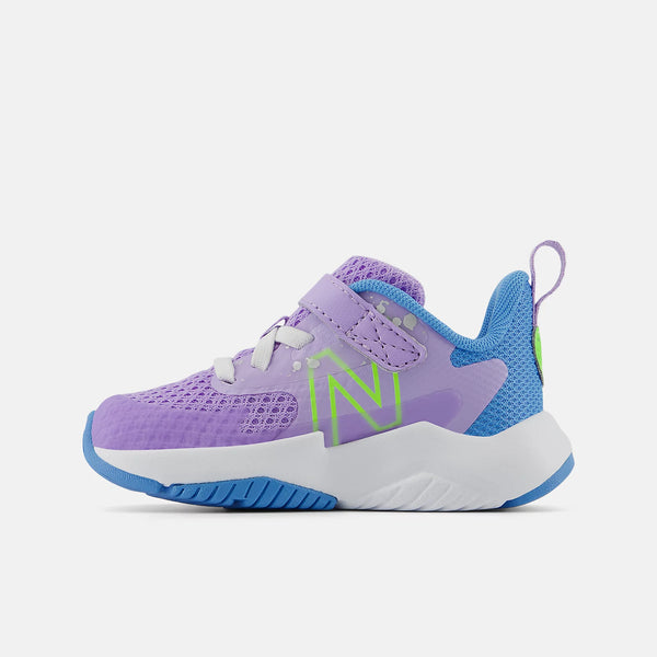 Rave Run v2 - Bungee Lace with Top Strap - Lilac Glo with Sky Blue