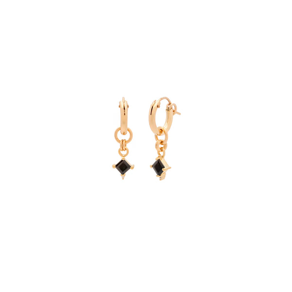 Mini Diana Hoops - Black Onyx