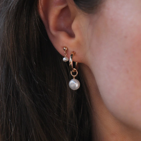 Billie Earrings - Pearl & Gold