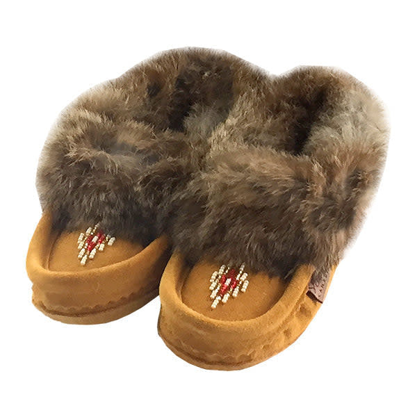 Kid's Fur Moccasin - Indian Tan