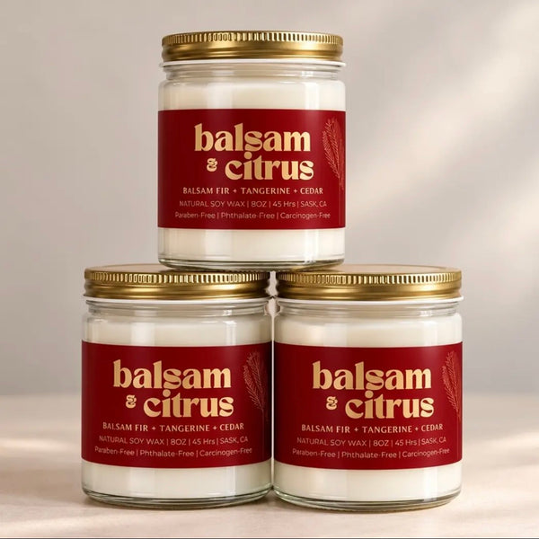 Wood Wick Jar Candle 8 oz - Balsam + Citrus
