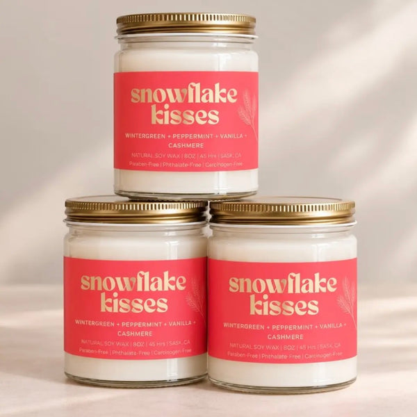 Wood Wick Jar Candle 8 oz - Snowflake Kisses