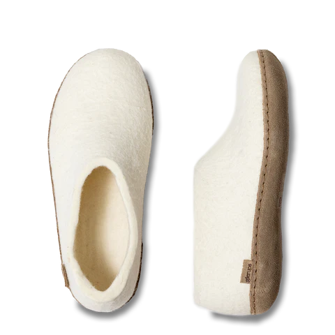 Shoe with Leather Sole - White