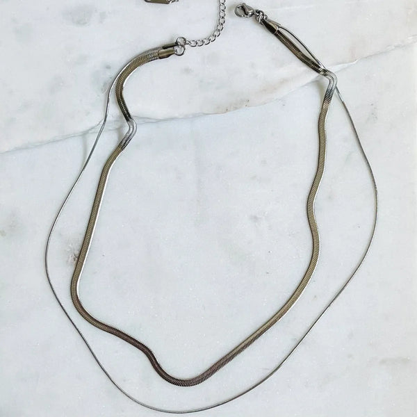 ESSIE Herringbone and Snake Chain Necklace