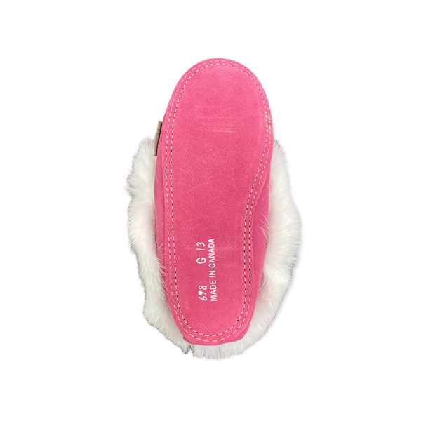 Kid's Fur Moccasin - Fuchsia