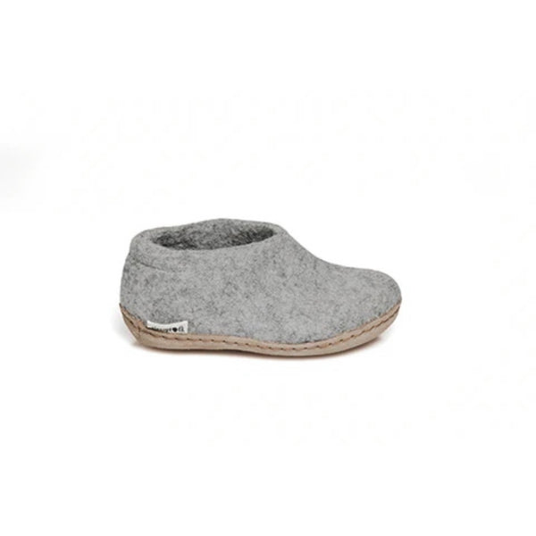 Junior Shoe with Leather Sole - Grey