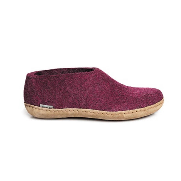 Shoe with Leather Sole - Cranberry
