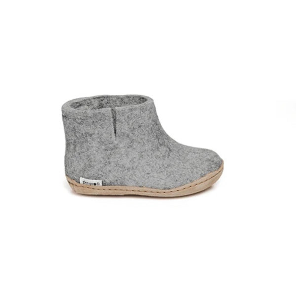 Junior Boot with Leather Sole - Grey